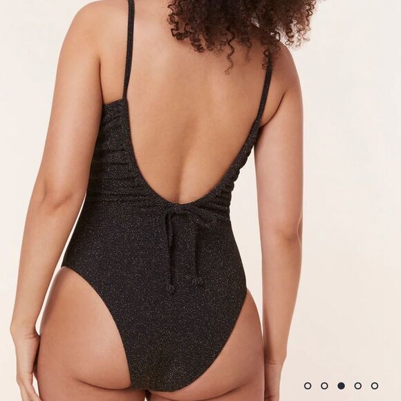 Andie The Liku One Piece Swimsuit Sparkle Black XS NWT - Picture 2 of 9
